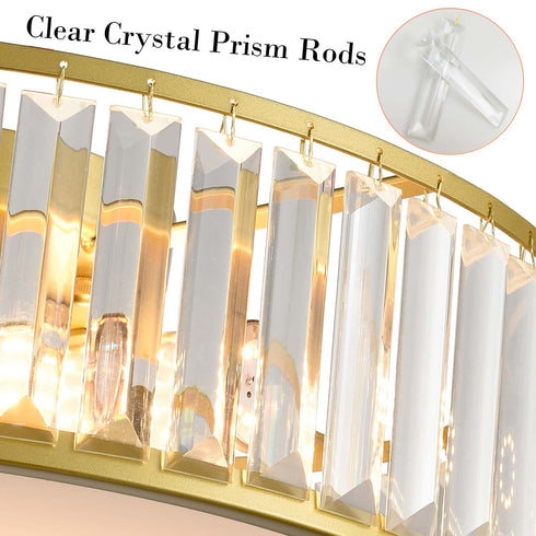 Modern 4-Light Crystal Ceiling Light Gold Flush Mount